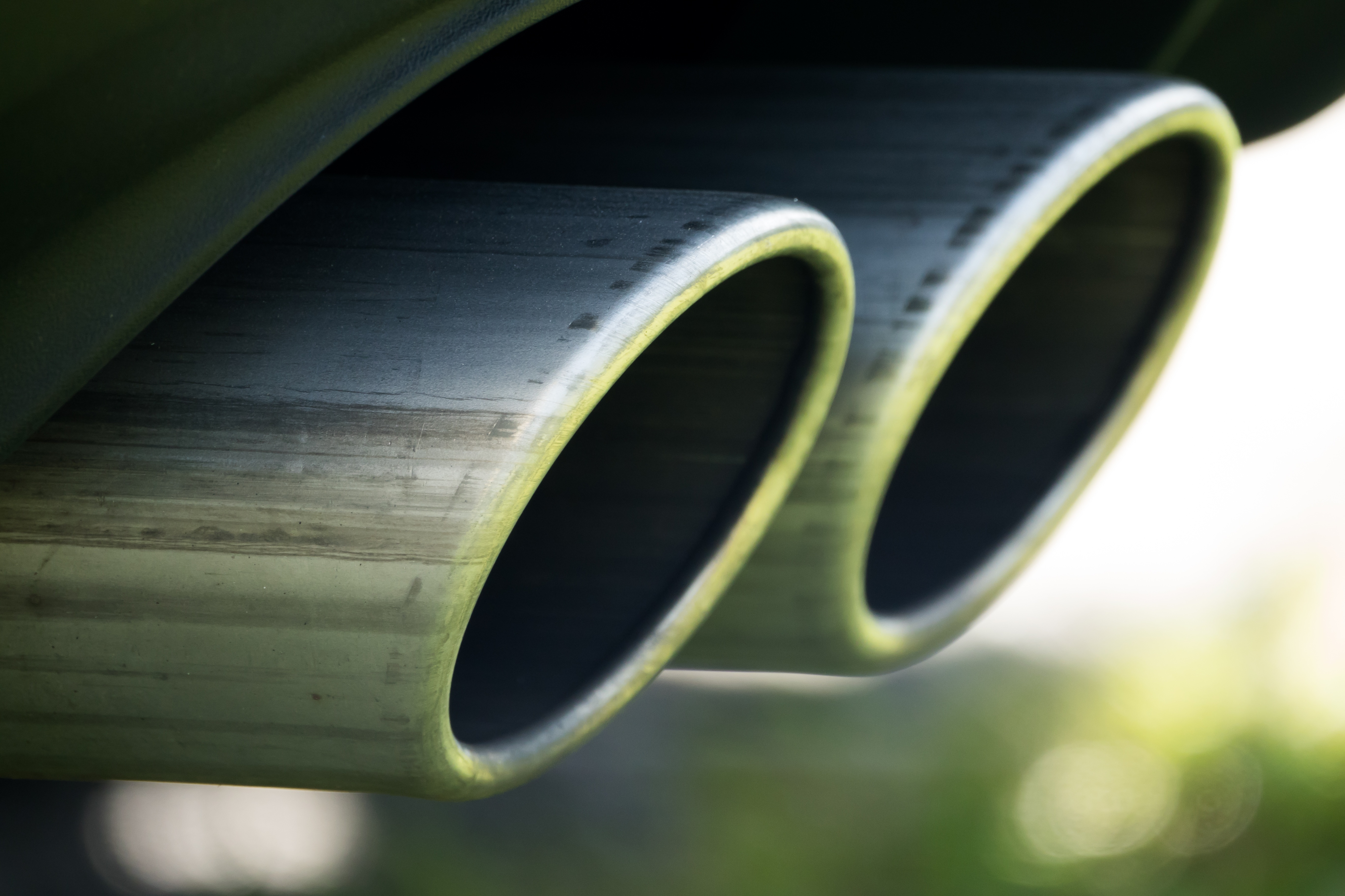 Rear of a car showing exhaust system